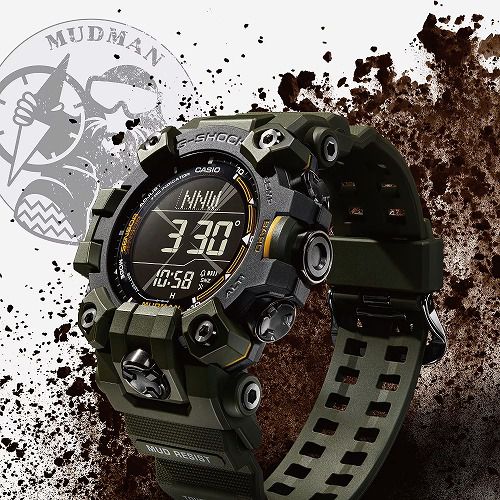 CASIO G-SHOCK MASTER OF G MUDMAN �����顼�����ӻ��ס�GW-9500-3JF����󥺡��ȥ�ץ륻�󥵡� ����������