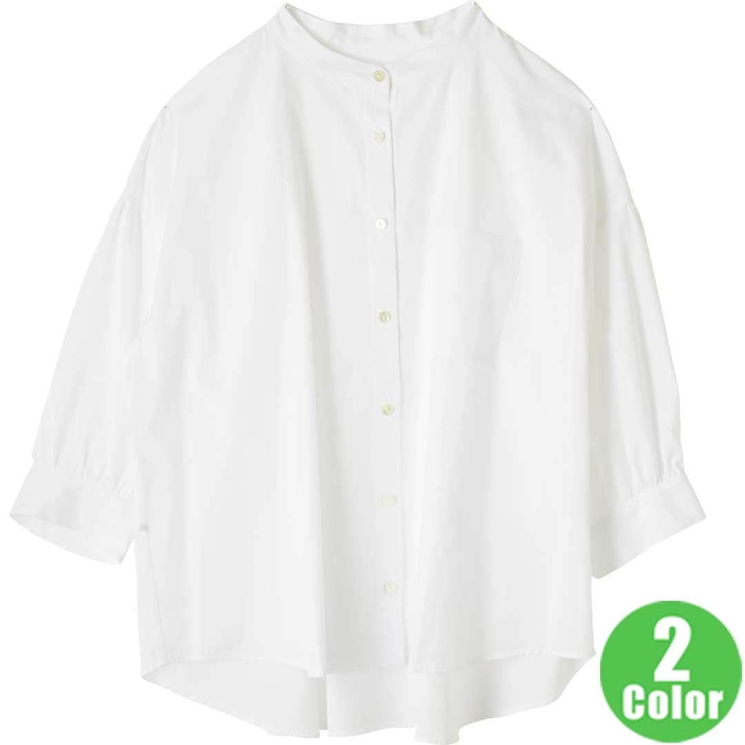 8分袖ブラウス/リネンや