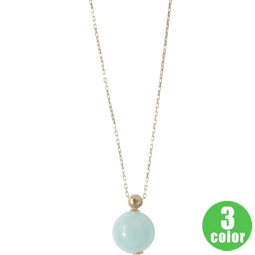 国産ジュエリー　Ｋ１０ＹＧ　天然石ペンダントネックレス ／ ＯＫＫＯ