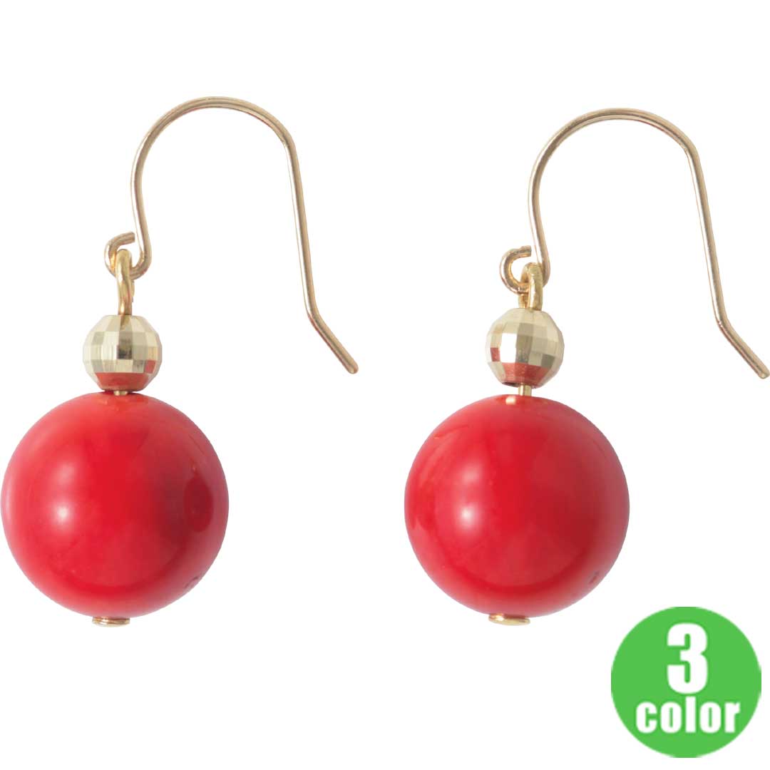 国産ジュエリー　Ｋ１０ＹＧ　天然石ピアス ／ ＯＫＫＯ