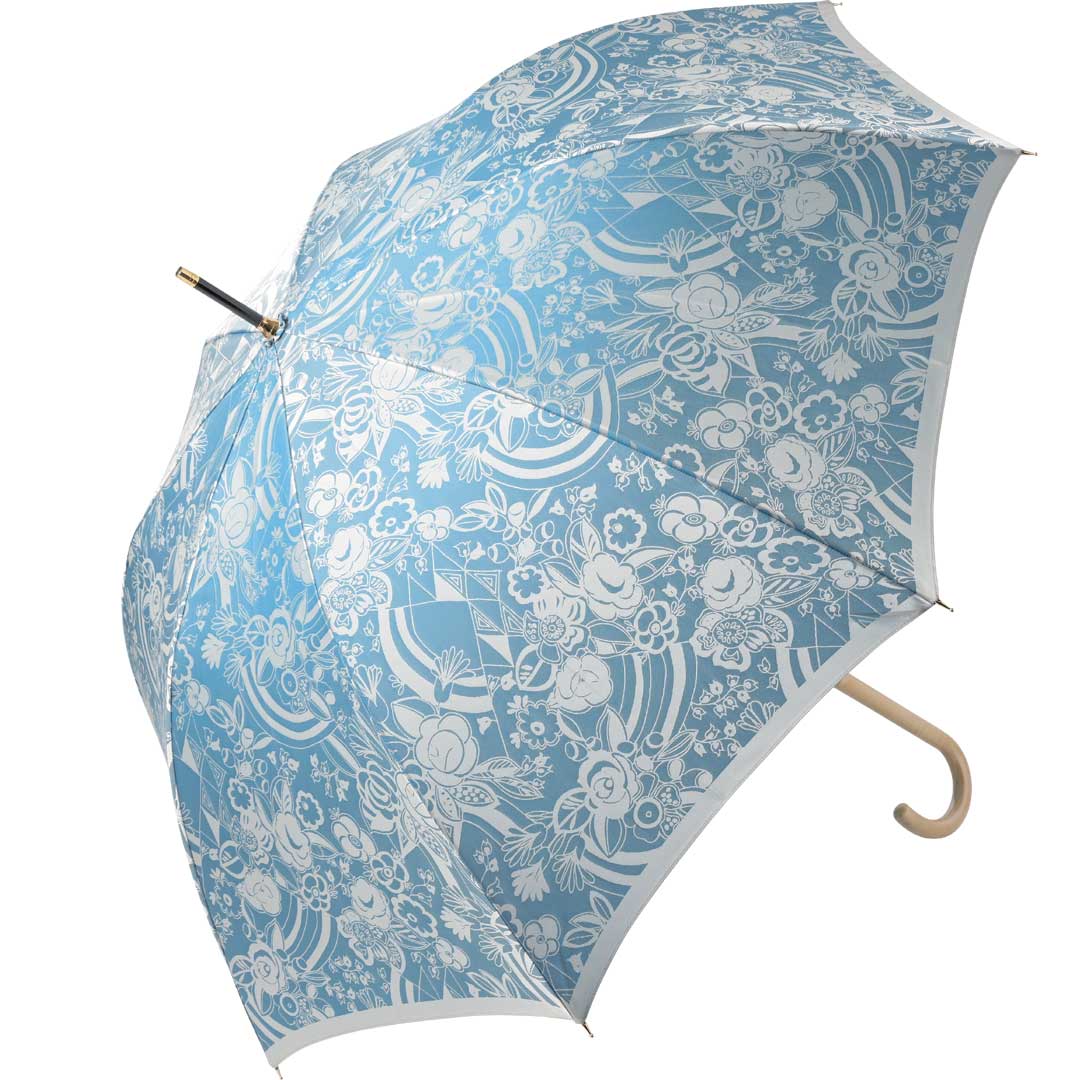 槇田商店の長傘　ｋｉｒｉｅ　更紗　レイクブルー