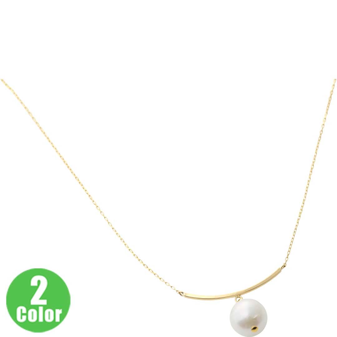 国産ジュエリー　Ｋ１０ＹＧ　スクエアライン　カーブネックレス　／ ＯＫＫＯ