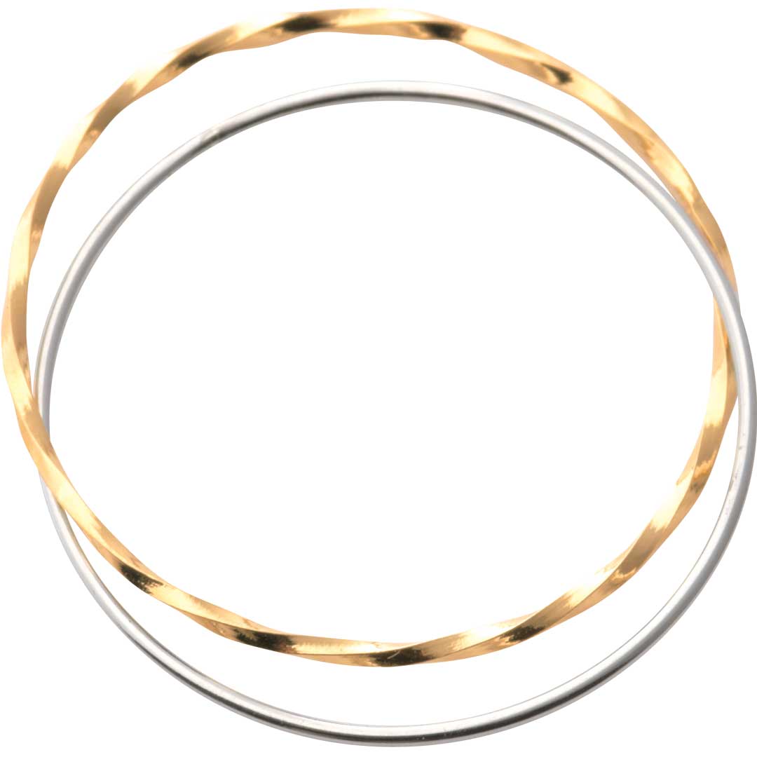 国産ジュエリー　コンビ２連リング　プラチナ＆Ｋ１８　／ ＯＫＫＯ