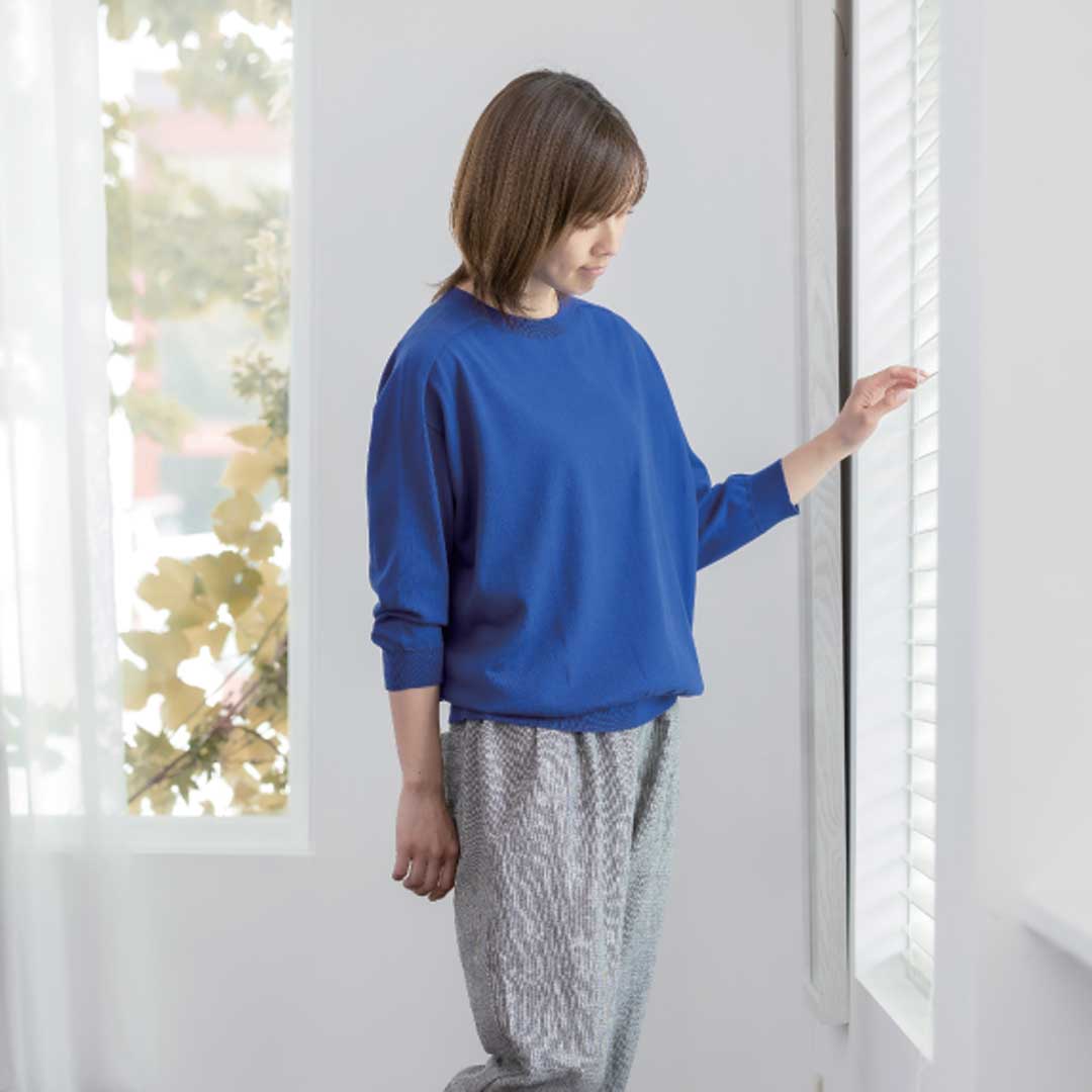 ホールガーメント ７分袖ニット／リネンや