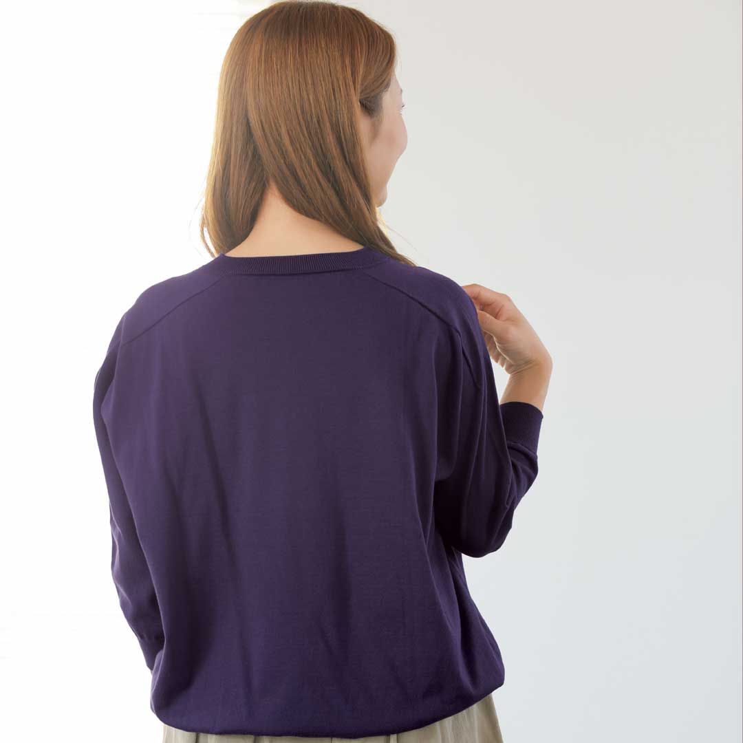 ホールガーメント ７分袖ニット／リネンや