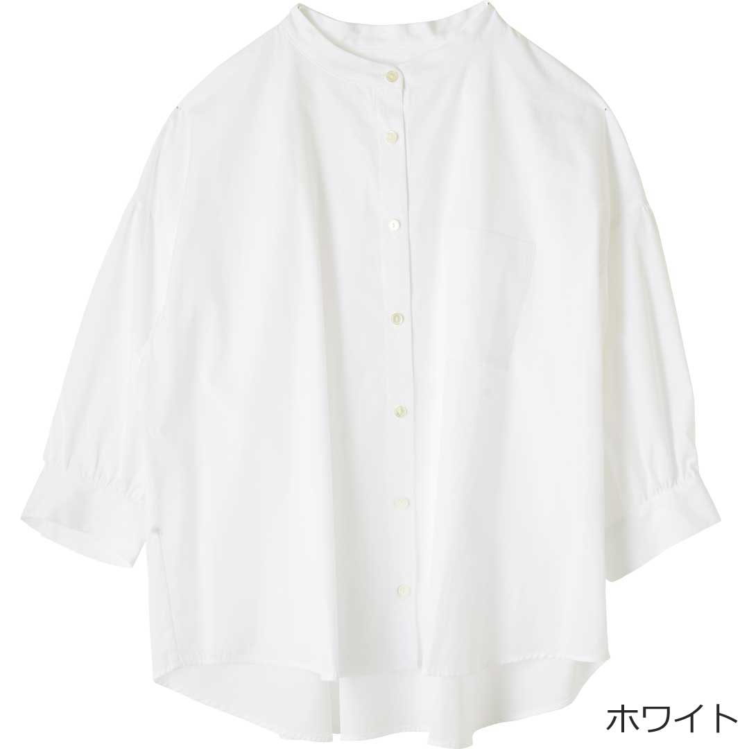 8分袖ブラウス/リネンや