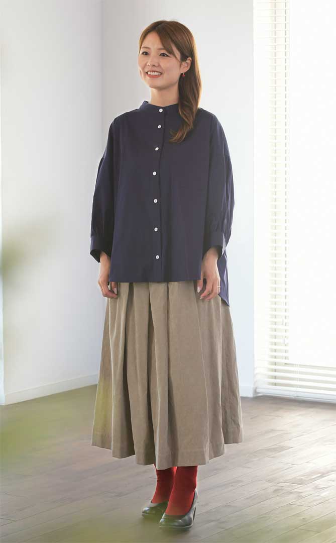 8分袖ブラウス/リネンや
