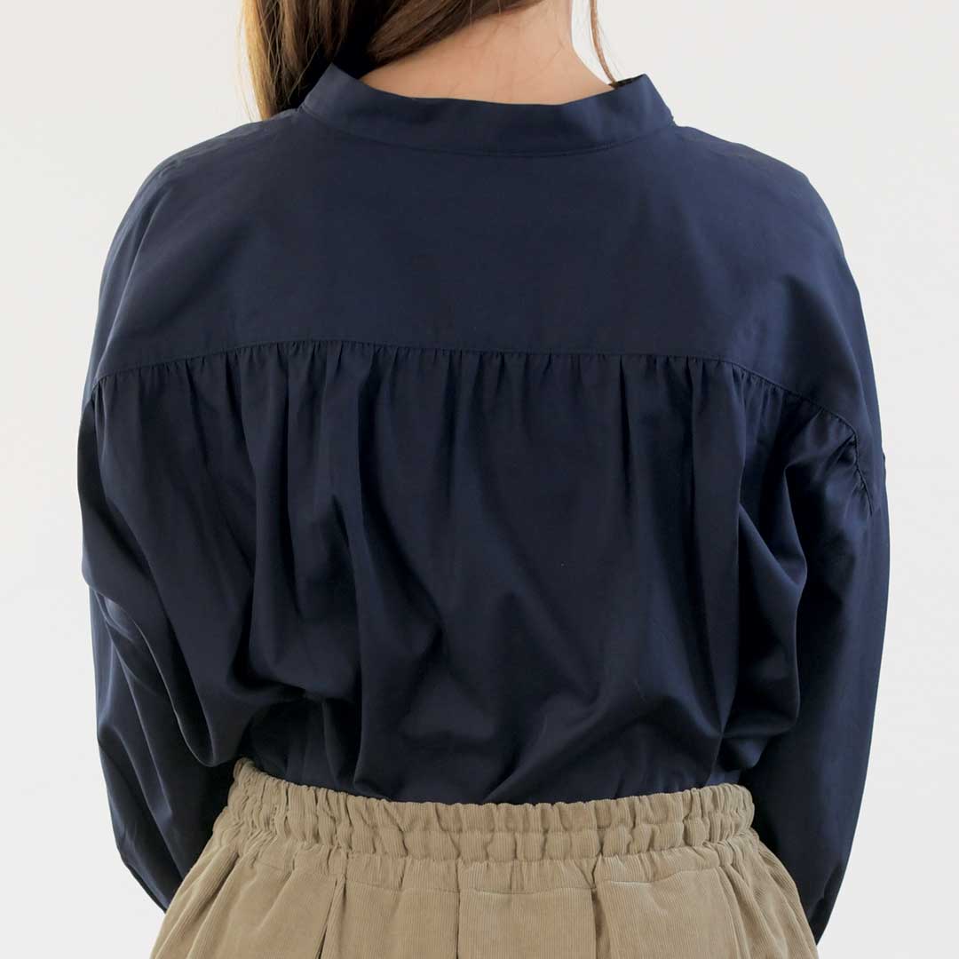 8分袖ブラウス/リネンや