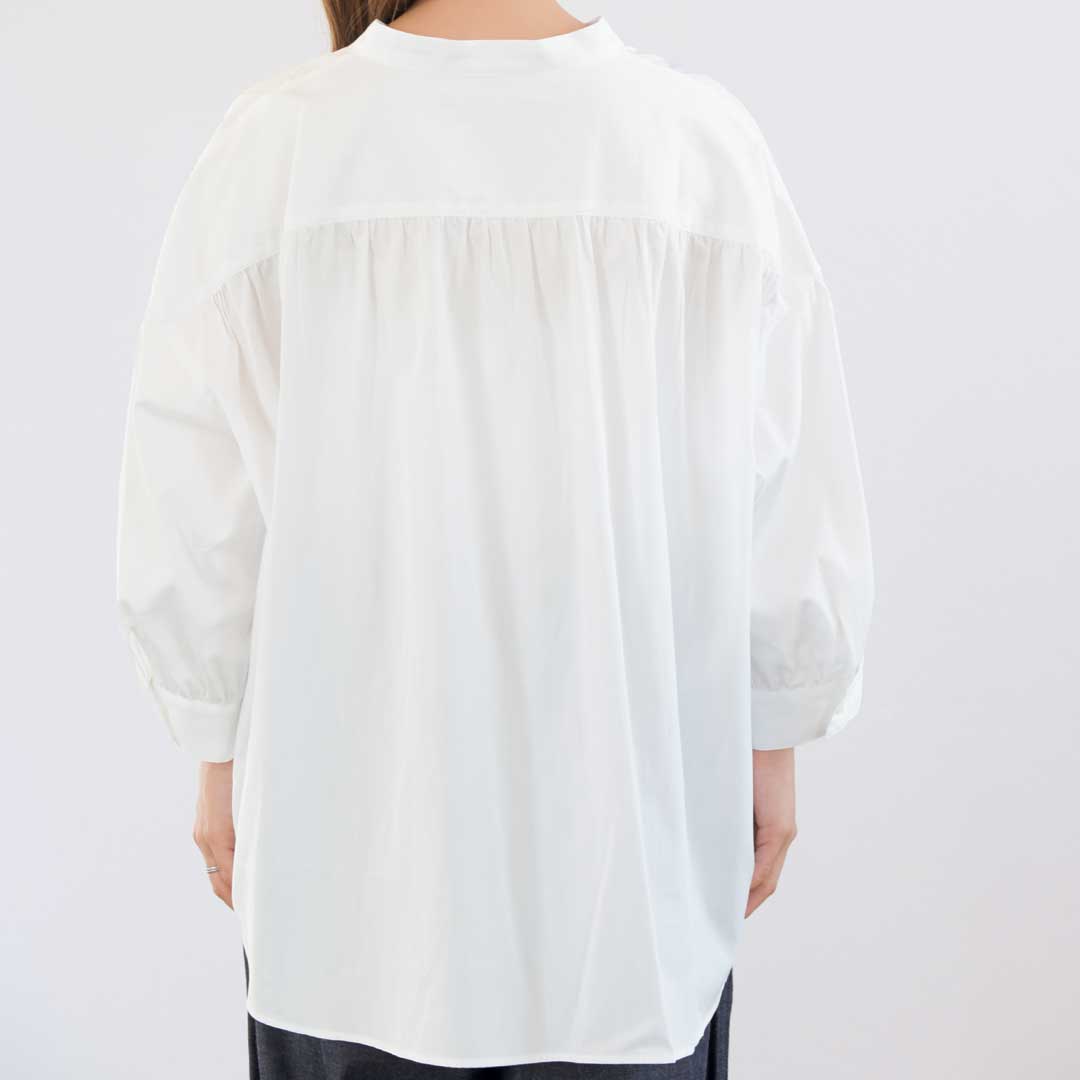 8分袖ブラウス/リネンや