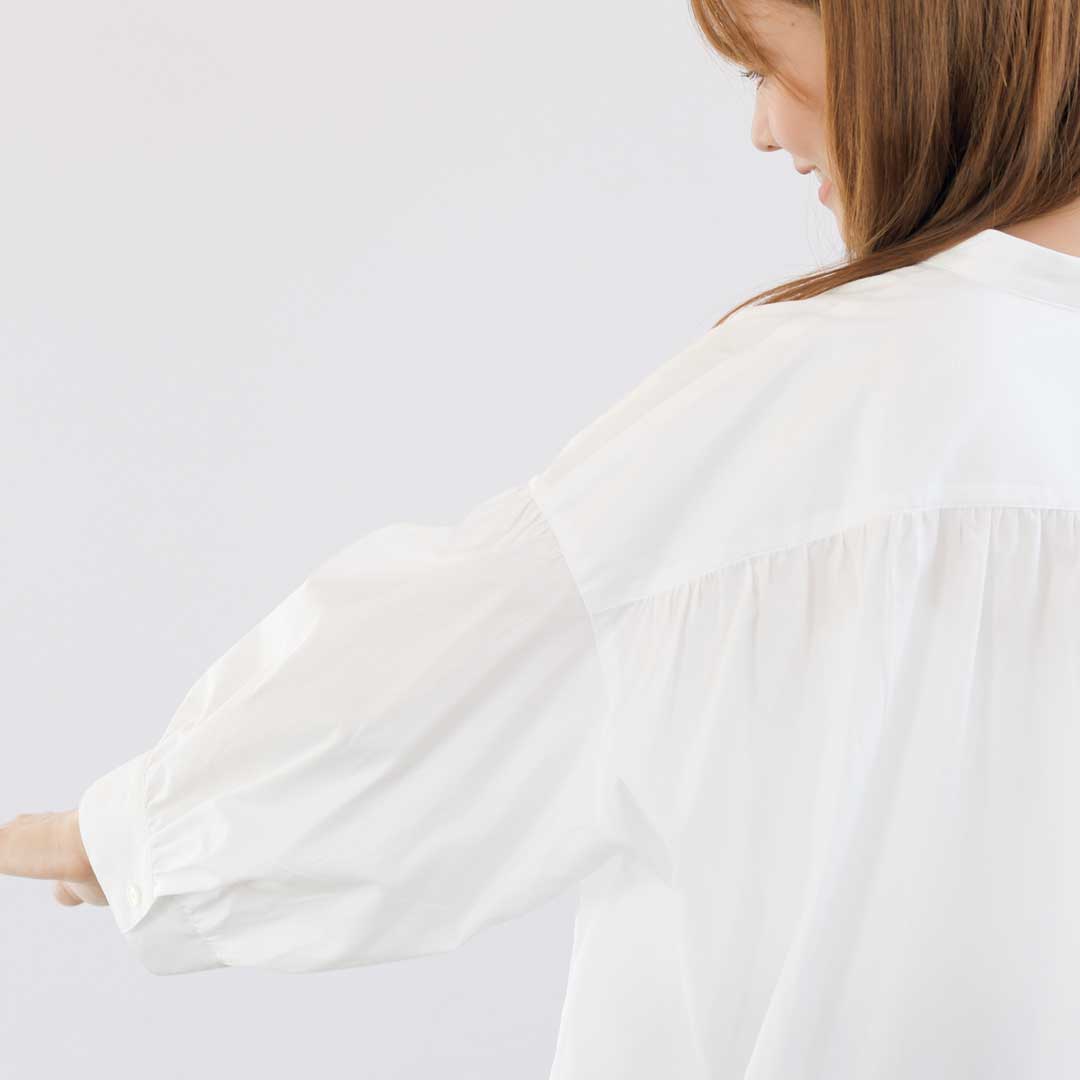 8分袖ブラウス/リネンや