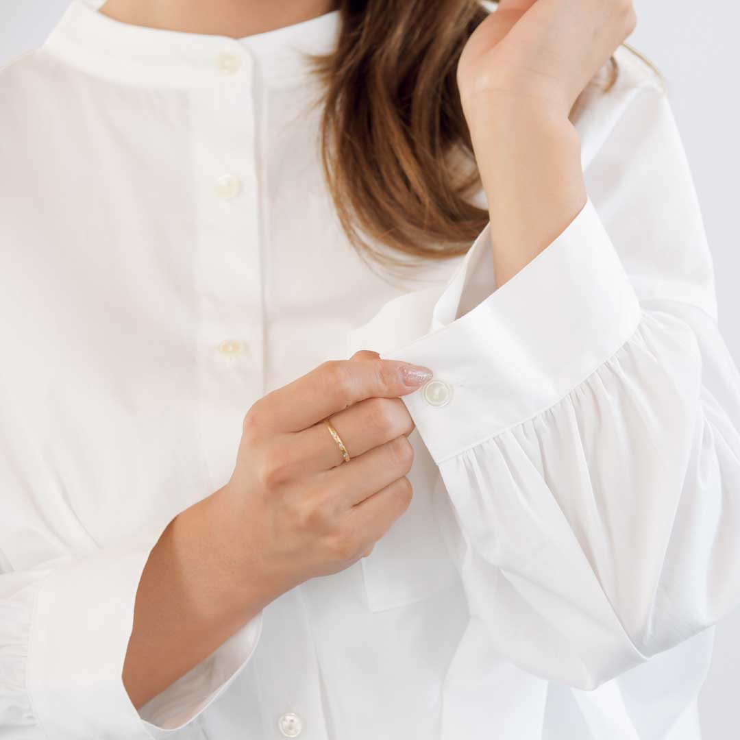 8分袖ブラウス/リネンや