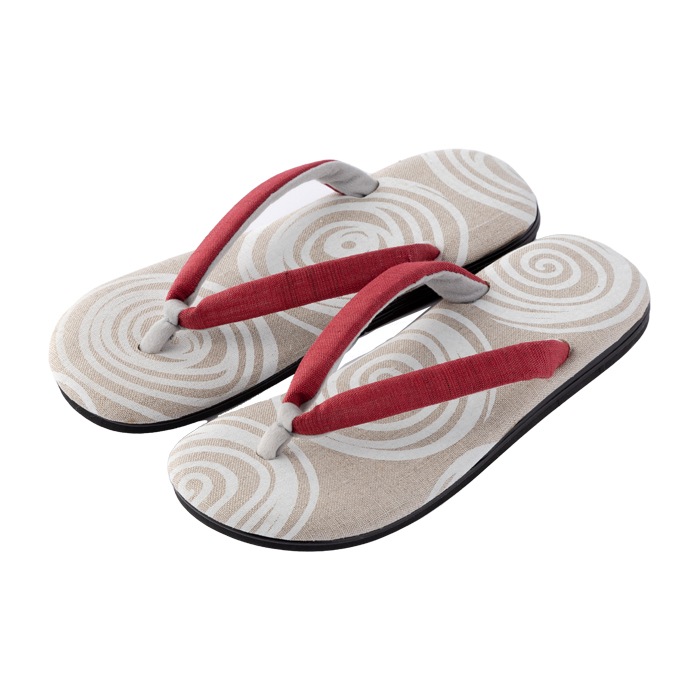 国産手作り雪駄　ウズ模様　M/L