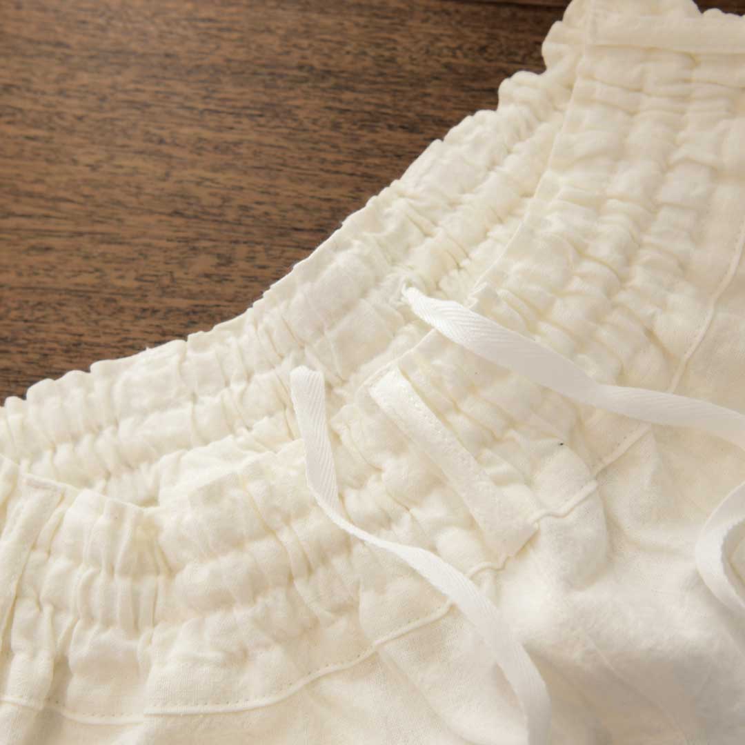 タックギャザーパンツ/リネンや