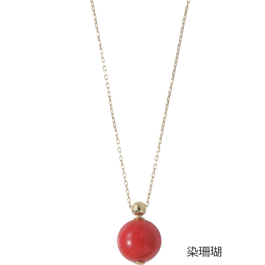 国産ジュエリー　Ｋ１０ＹＧ　天然石ペンダントネックレス ／ ＯＫＫＯ