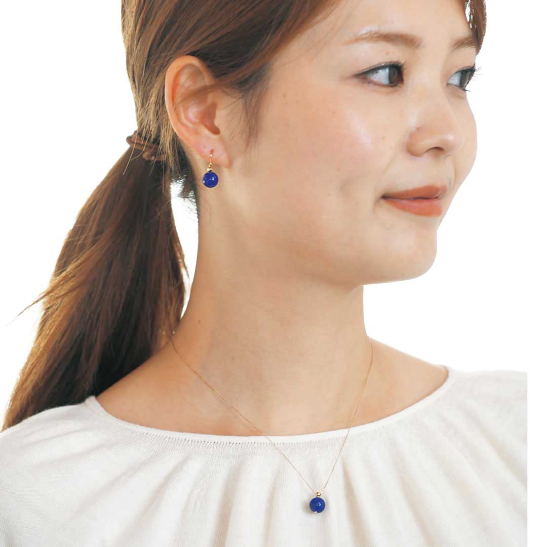 国産ジュエリー　Ｋ１０ＹＧ　天然石ピアス ／ ＯＫＫＯ