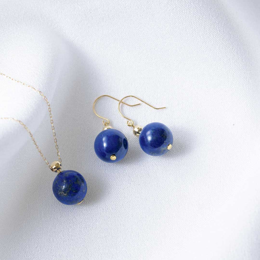 国産ジュエリー　Ｋ１０ＹＧ　天然石ピアス ／ ＯＫＫＯ