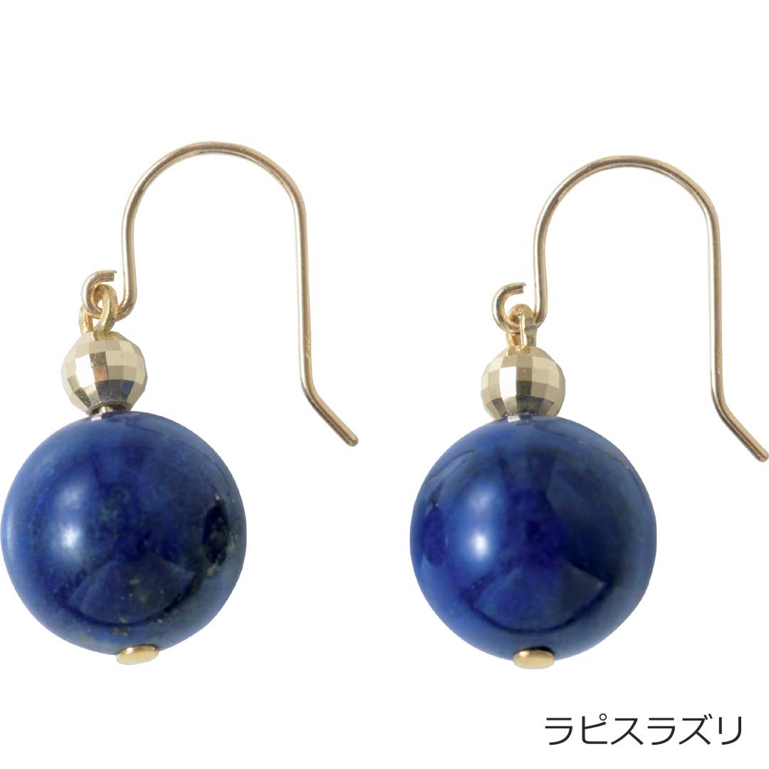 国産ジュエリー　Ｋ１０ＹＧ　天然石ピアス ／ ＯＫＫＯ