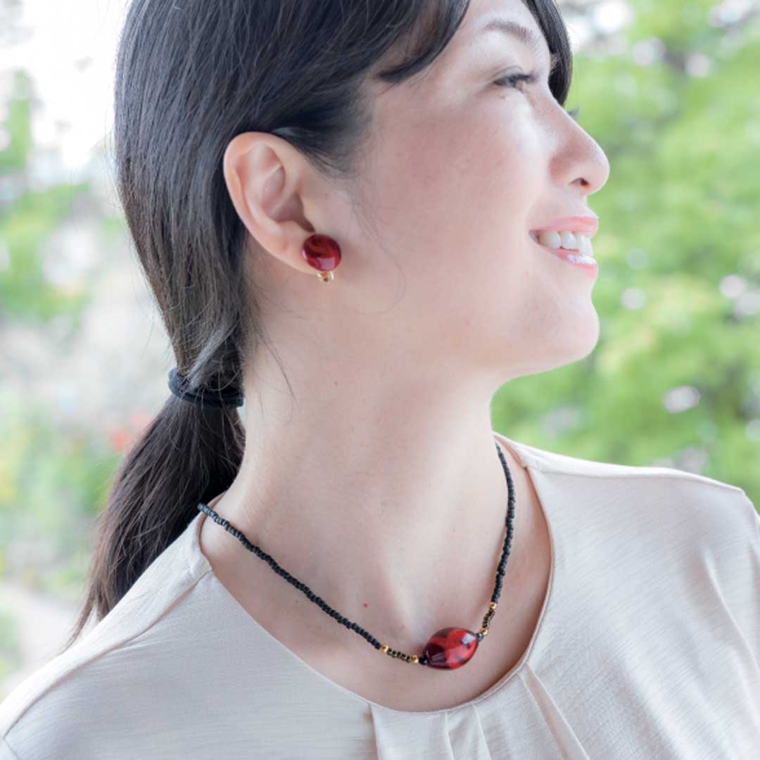 スタジオジブリ とんぼ玉 ネックレス ジブリ美術館 とんぼ玉 トトロ