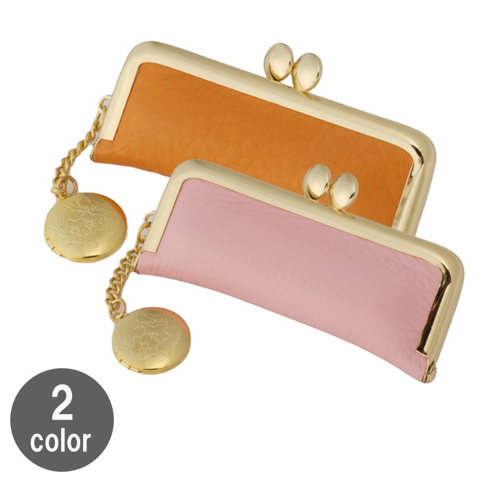 革職人の印章ケース　朱肉付き　がま口