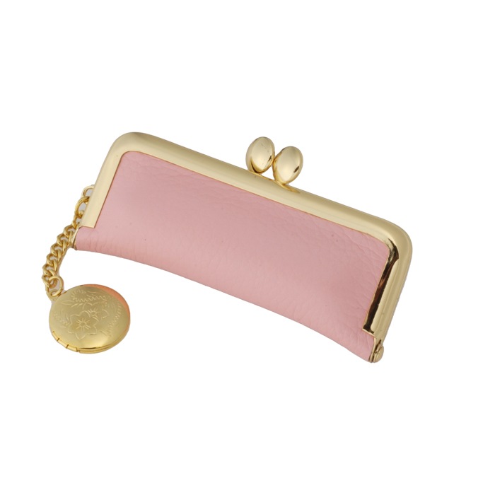 革職人の印章ケース　朱肉付き　がま口