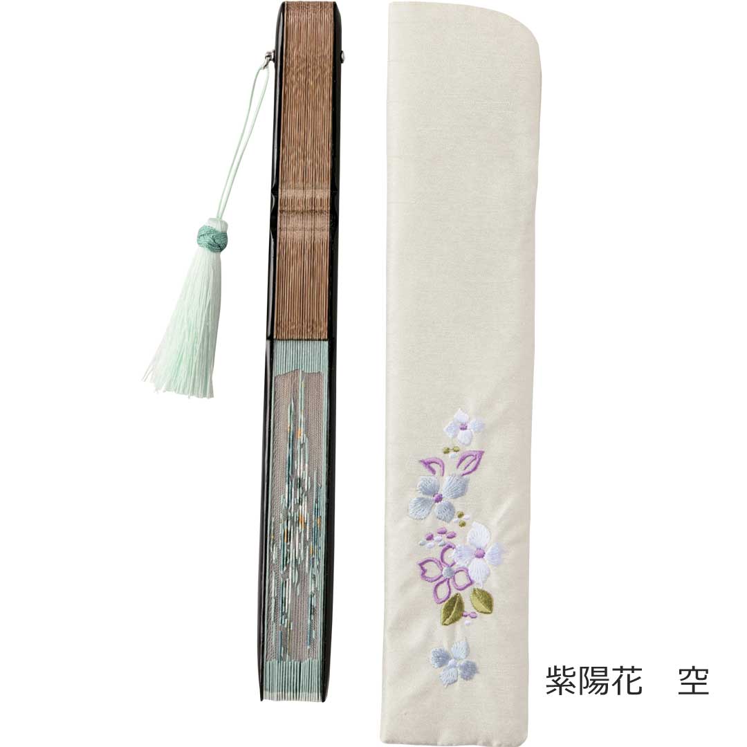 京扇子　額透かし彫扇　紗月　