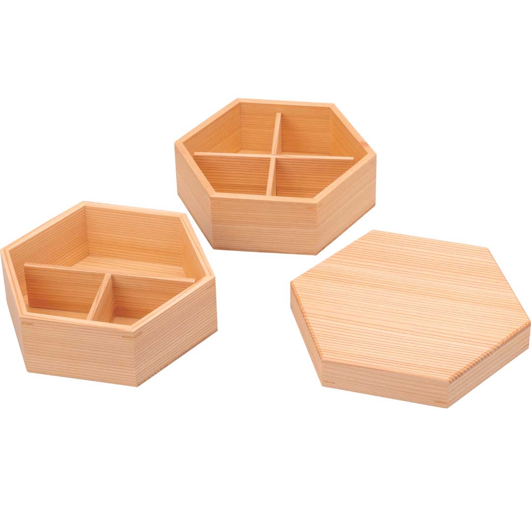 秋田杉　みやび六角二段重