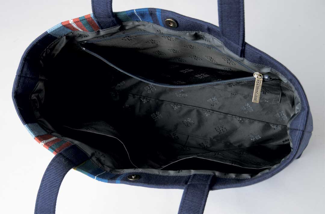 みんさー織　デイリートート　サブトロ　紺