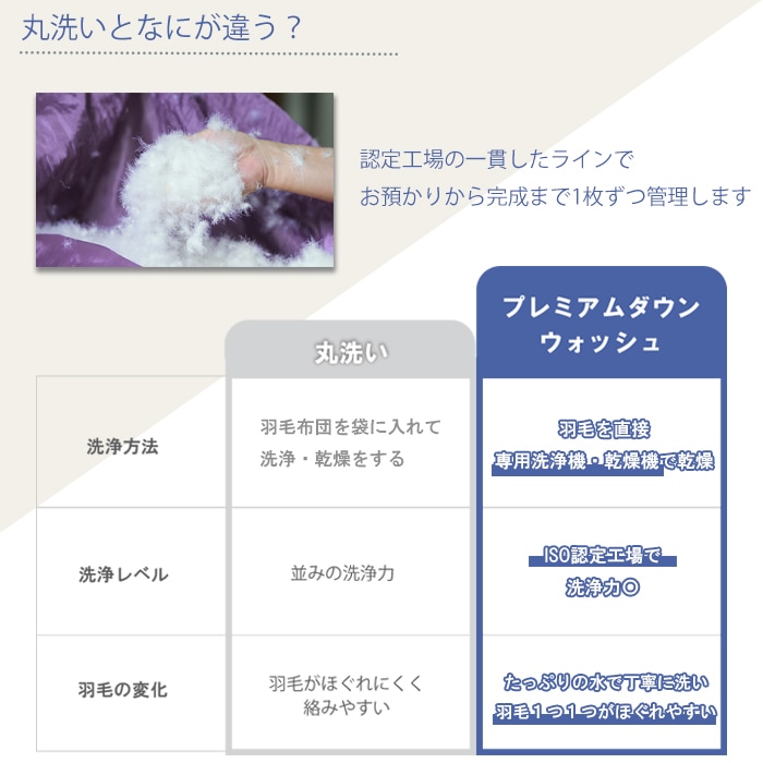 【シングル・ダブル対応】羽毛リフレッシュ スタンダードコース