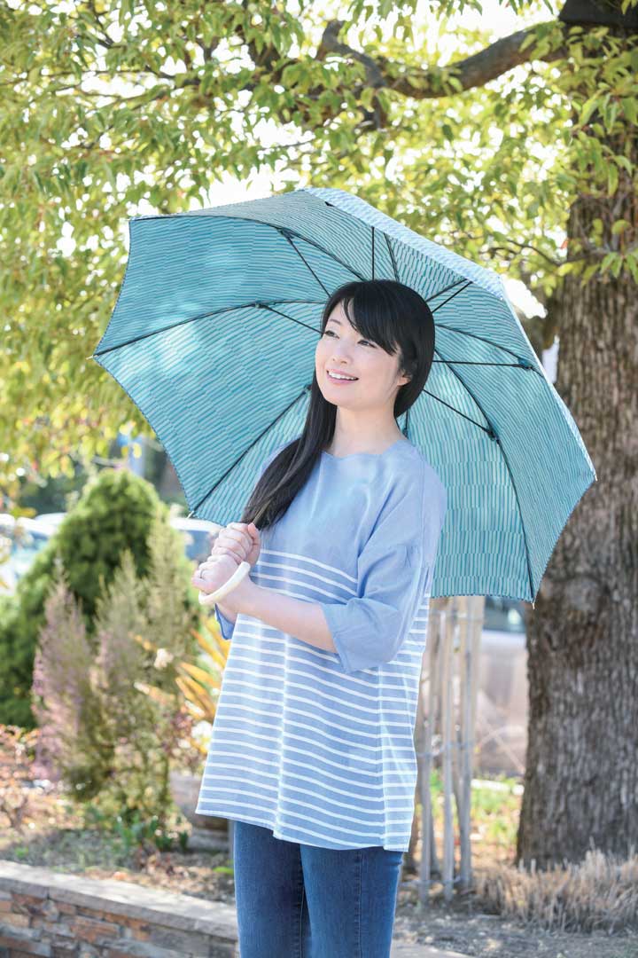 槇田商店の長傘 ノルディック 枝 ブルー/レッド