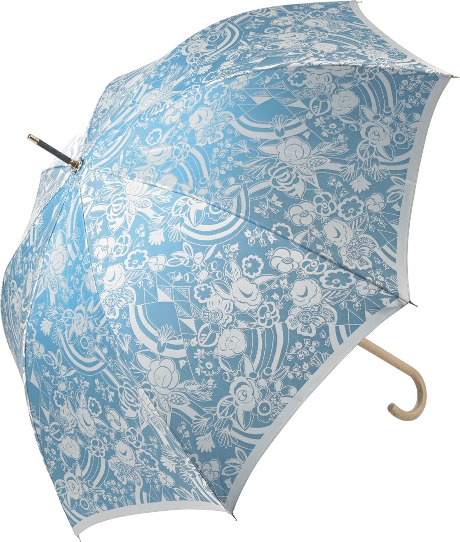 槇田商店の長傘 kirie 更紗 レイクブルー