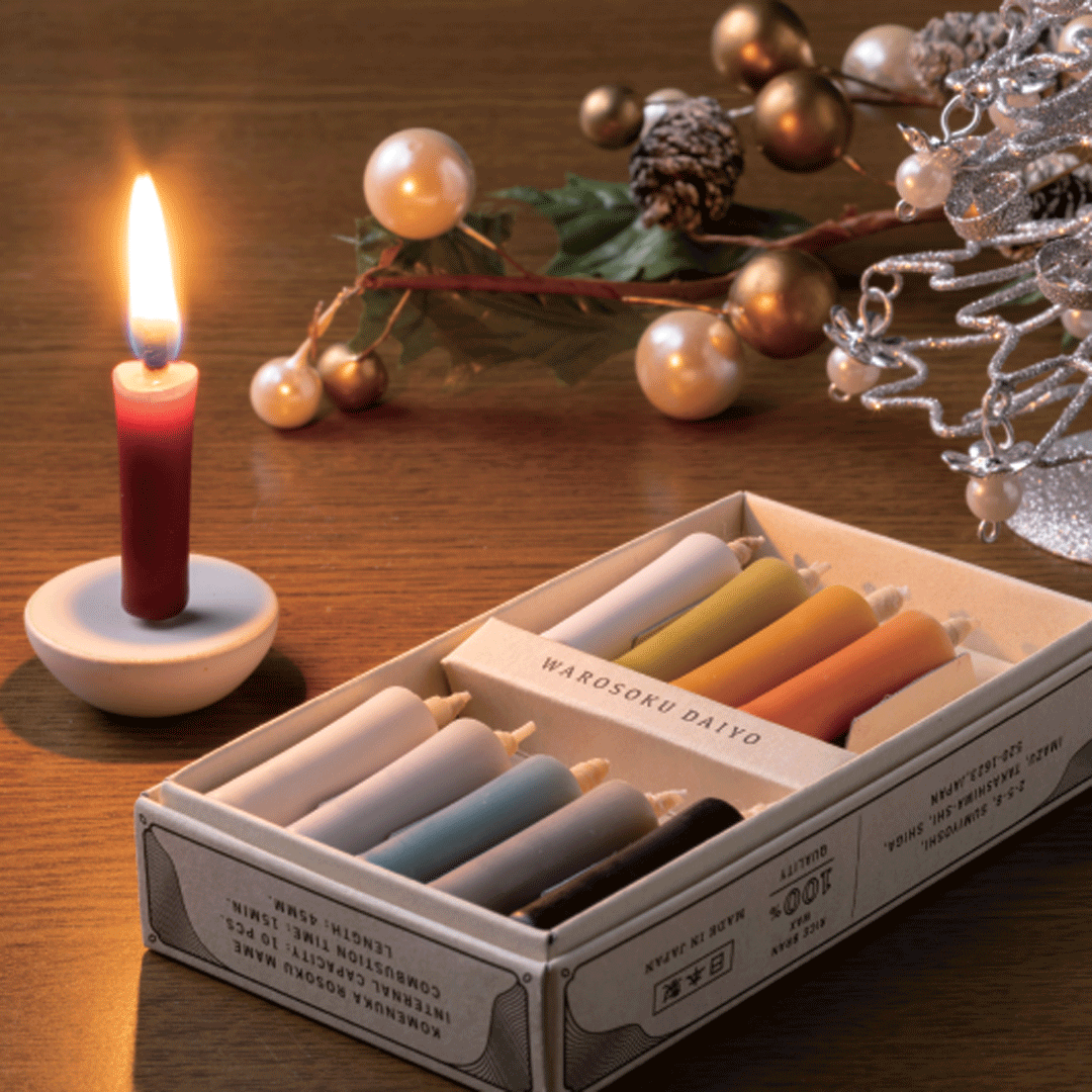 和ろうそく 米ぬかろうそく まめ カラーアソート　アース