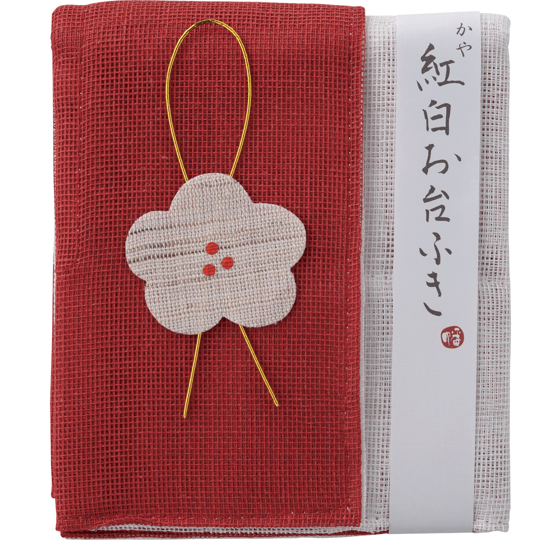 紅白リバーシブルかやお台ふき