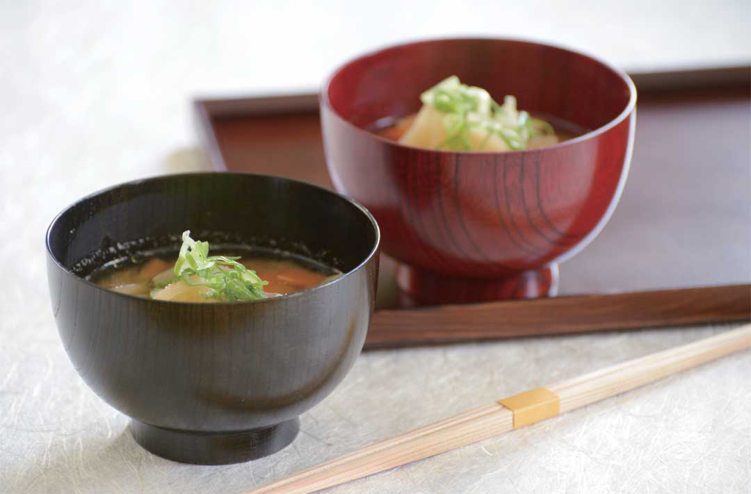 越前塗　拭き漆けやき汁椀