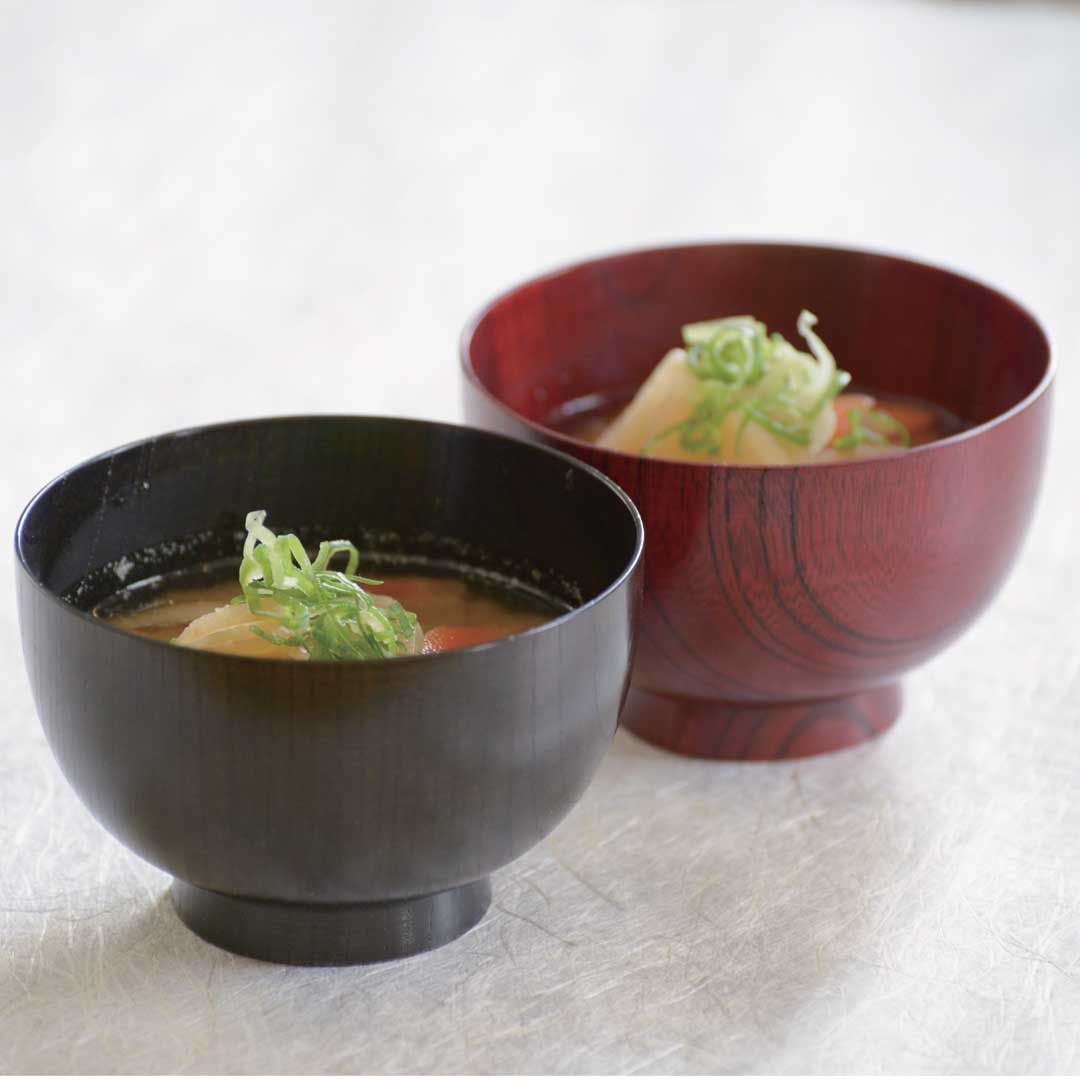 越前塗　拭き漆けやき汁椀