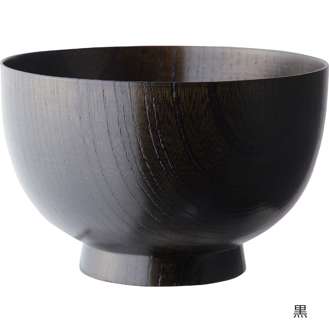 越前塗　拭き漆けやき汁椀