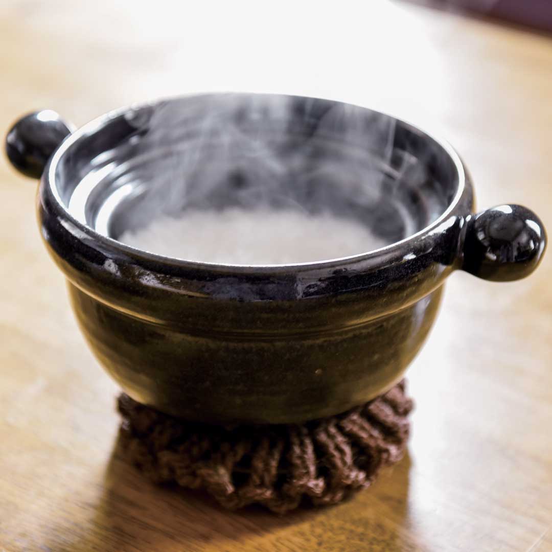 萬古焼　丸ごはん土鍋／弥生陶園