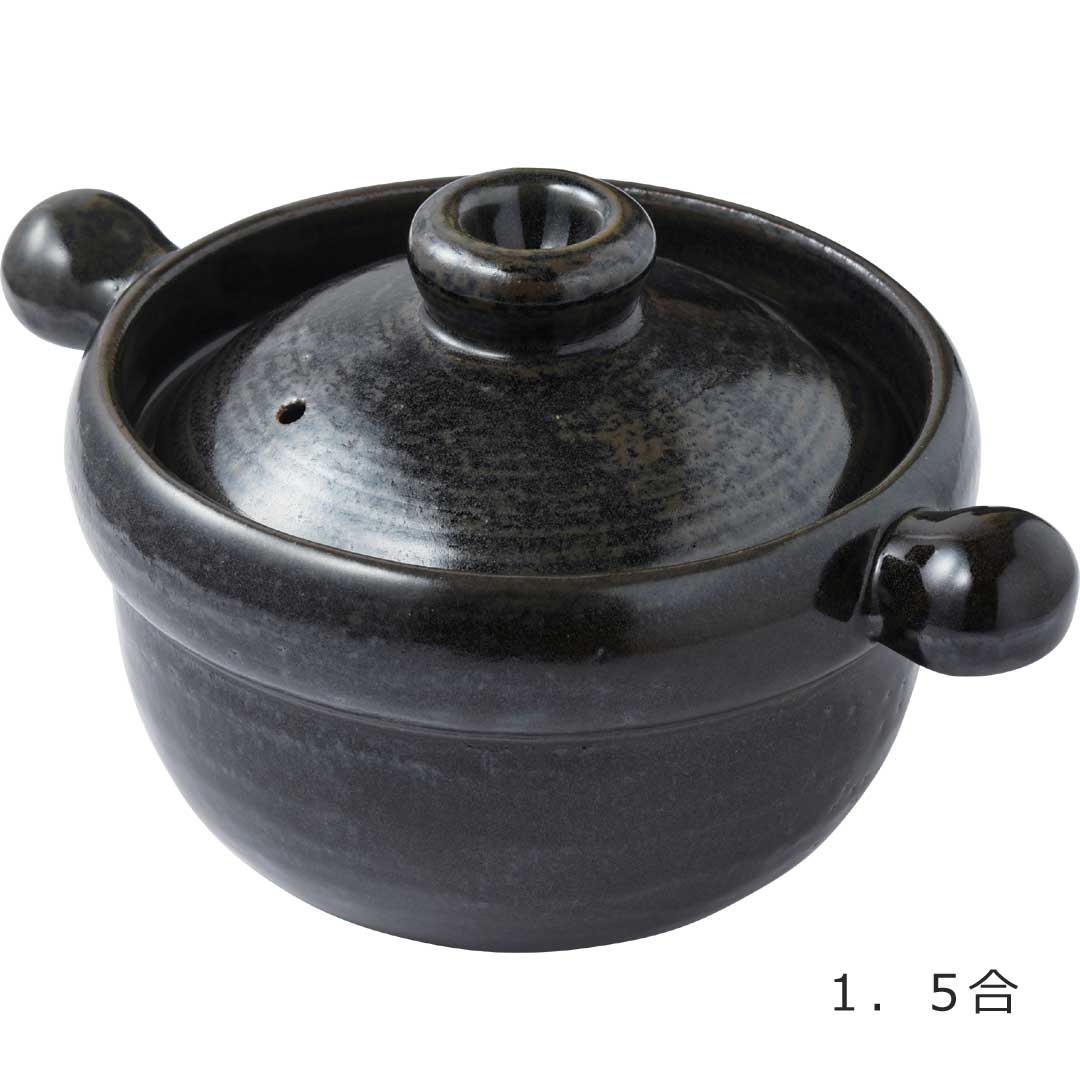 萬古焼　丸ごはん土鍋／弥生陶園