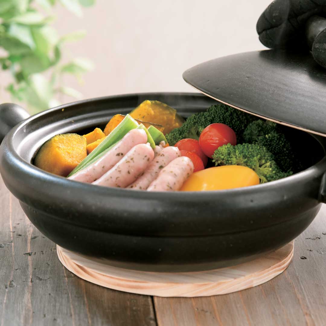 萬古焼　丸むし土鍋／弥生陶園