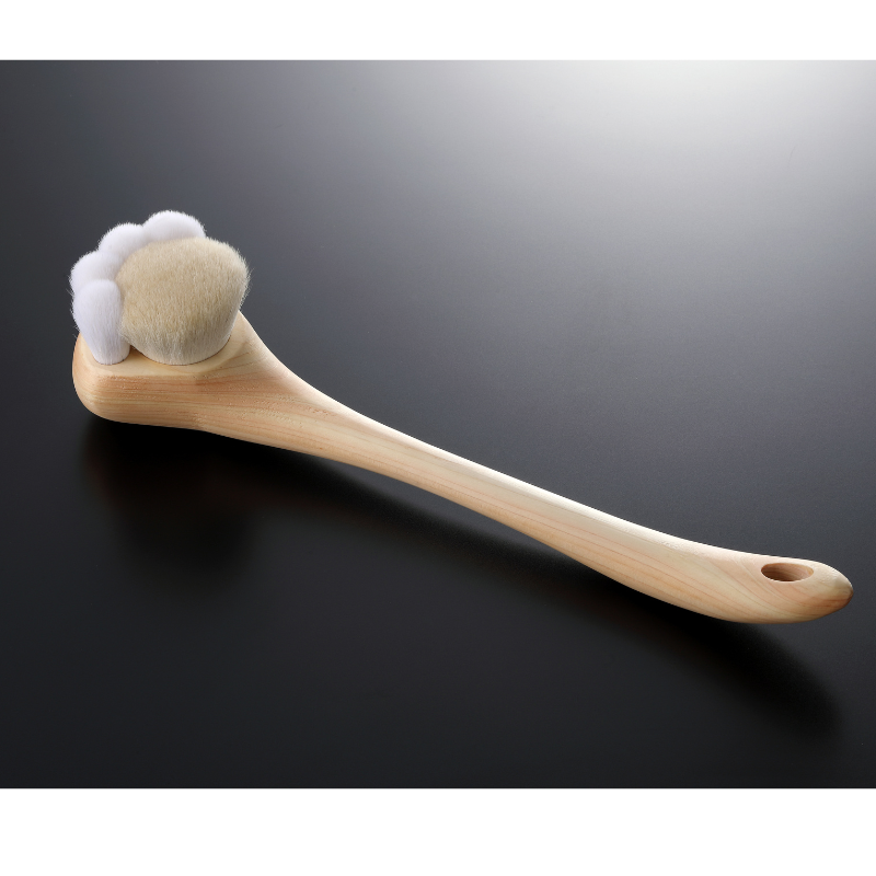 熊野筆　KOYUDO 肉球ボディブラシ FG-09】ボディブラシ 熊野筆 ネコ型ボディブラシ 熊野 柄付き 肉