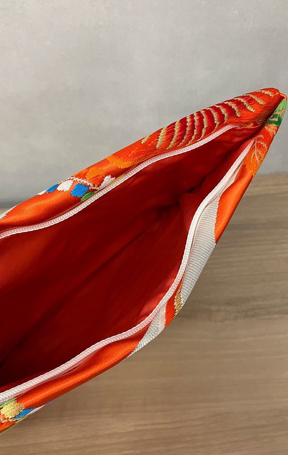 ポーチ「扇面に松に藤文」｜西陣織