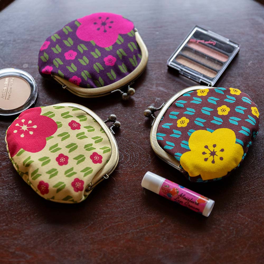 3.3寸丸がま口「矢絣梅」