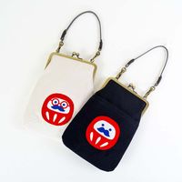 がま口スマホポーチ「まるだるま」 セール品につきラッピング・手提げ不可