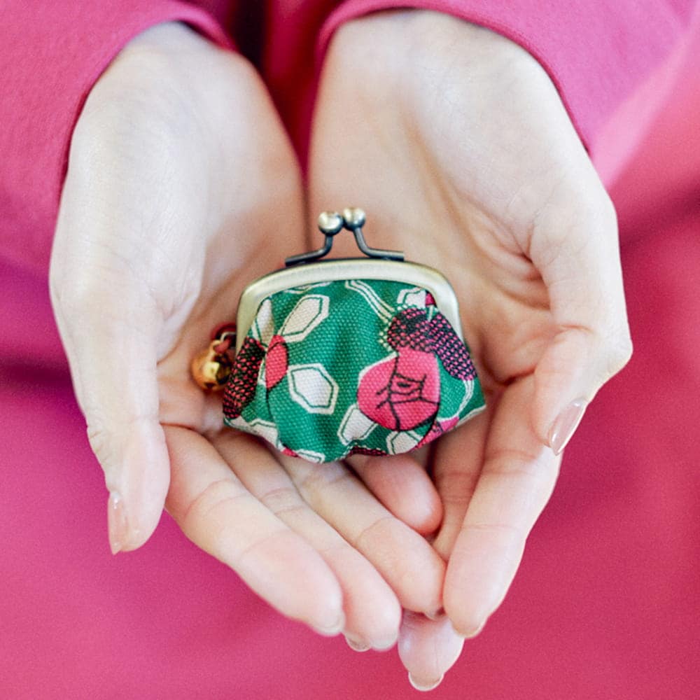 1.7寸ころりんがま口鈴付 れとろばら