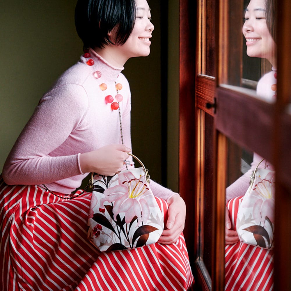 2wayがま口バッグ ベンリーがま口「ゆりあざみ」