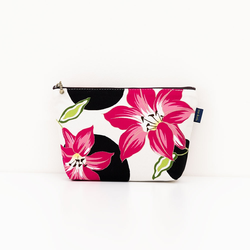 ファスナーポーチ「ゆり ピンク」