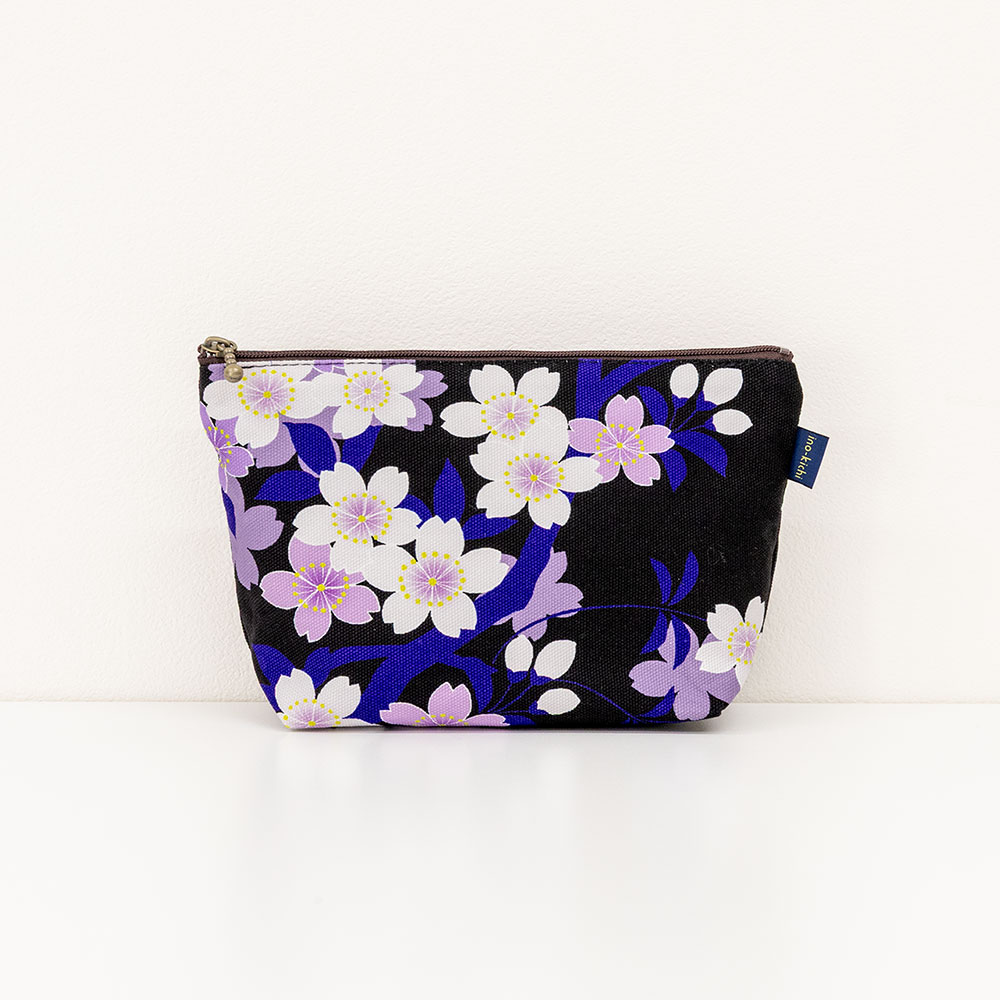 ファスナーポーチ「さくらさく むらさき」