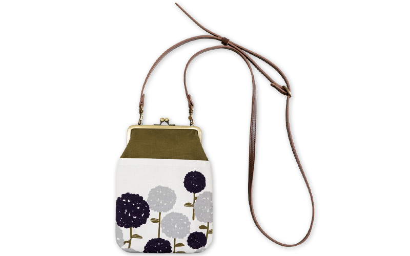 4寸縦型ポシェットがま口「こでまり」