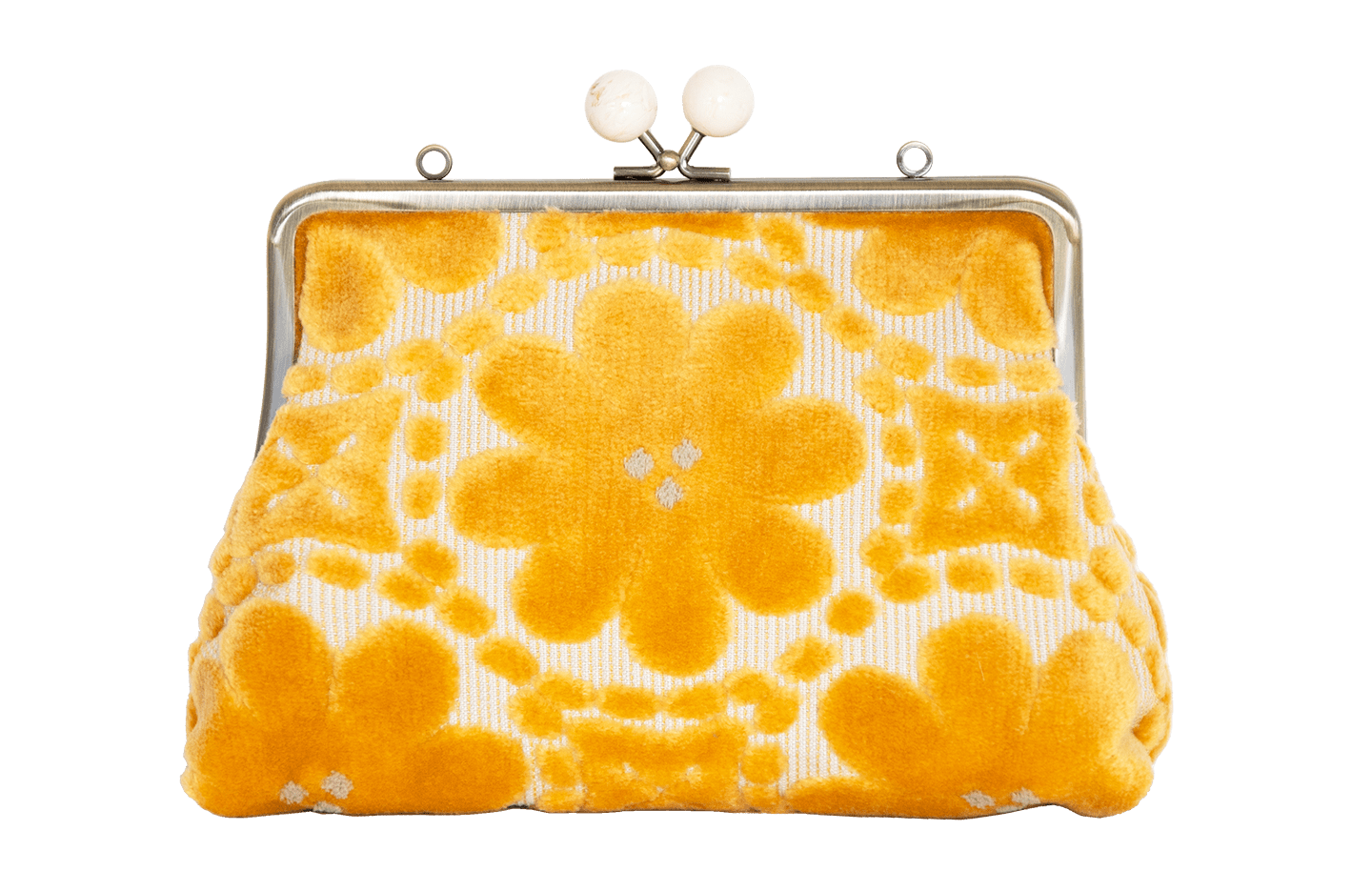 FUDGEコラボ 6寸ポシェットがま口 「モケットはなのわ」