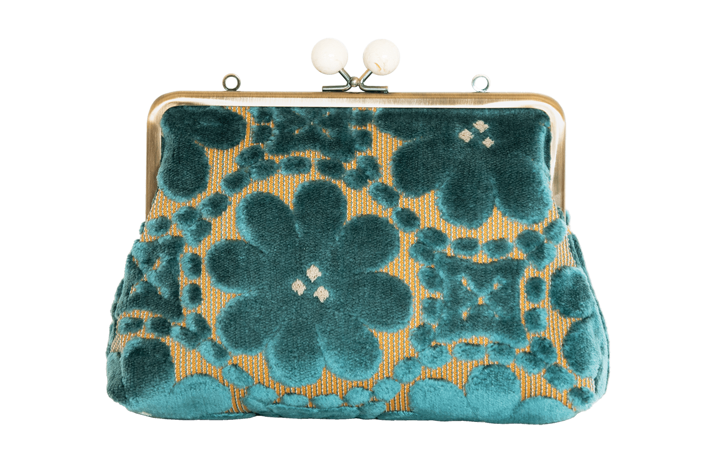 FUDGEコラボ 6寸ポシェットがま口 「モケットはなのわ」