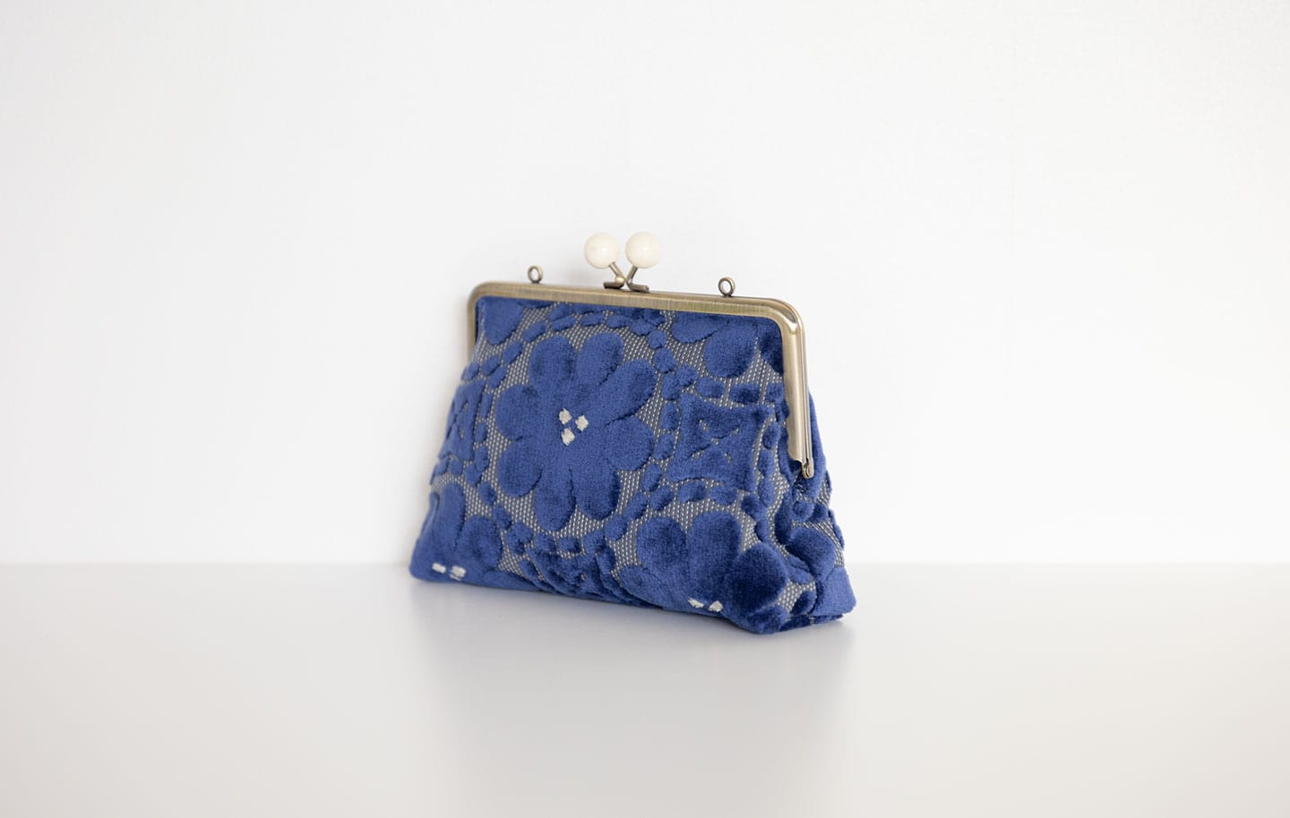 FUDGEコラボ 6寸ポシェットがま口 「モケットはなのわ」